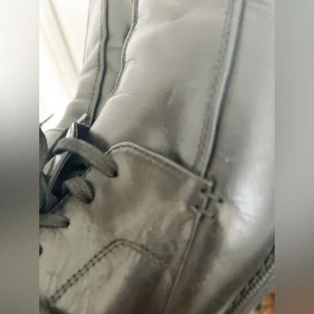 Kenneth Cole REACTION Men’s Black Leather Oxford Square Toe Dress Shoes Size 10